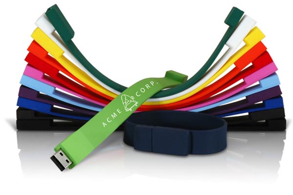 Colorful Silicone/ Rubber Bracelet USB Flash Drive 128MB - 128GB