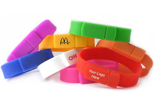 Colorful Silicone/ Rubber Bracelet USB Flash Drive 128MB - 128GB